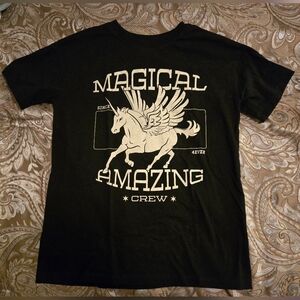 Cat & Jack Black Magical Unicorn Kids Shirt